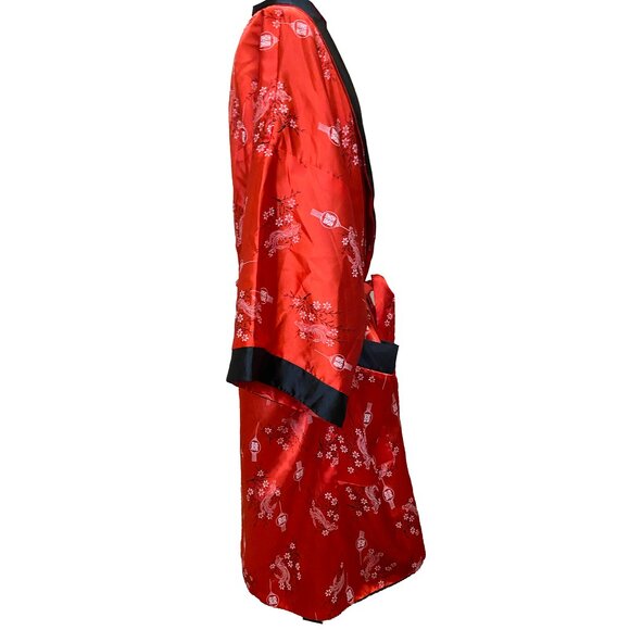 Vintage reversible silk bathrobe from China with a dragon - Picture 7 of 8